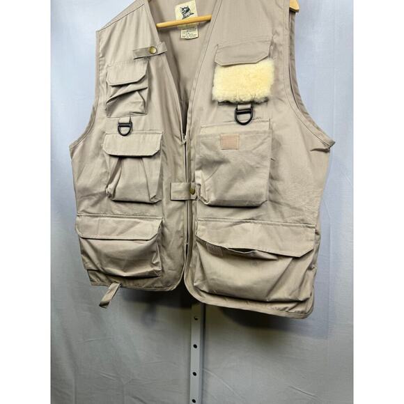 Vintage Sportfisher Fly Fishing Vest Men's Size Large/ XL Tan - Picture 2 of 7